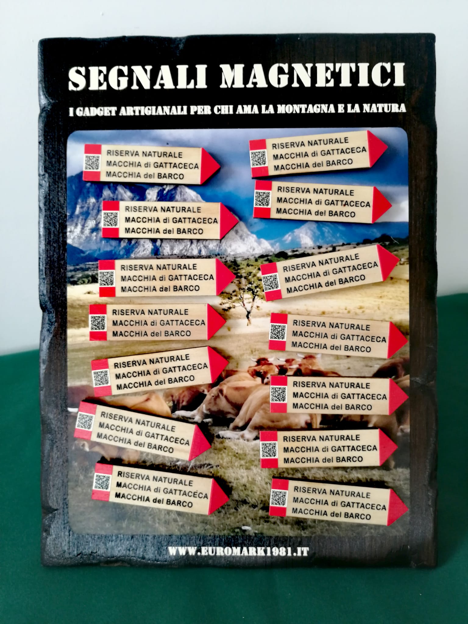 Espositore Legno Segnali Magnetici Sentieri vari Espositore Legno Segnali Magnetici Sentieri vari